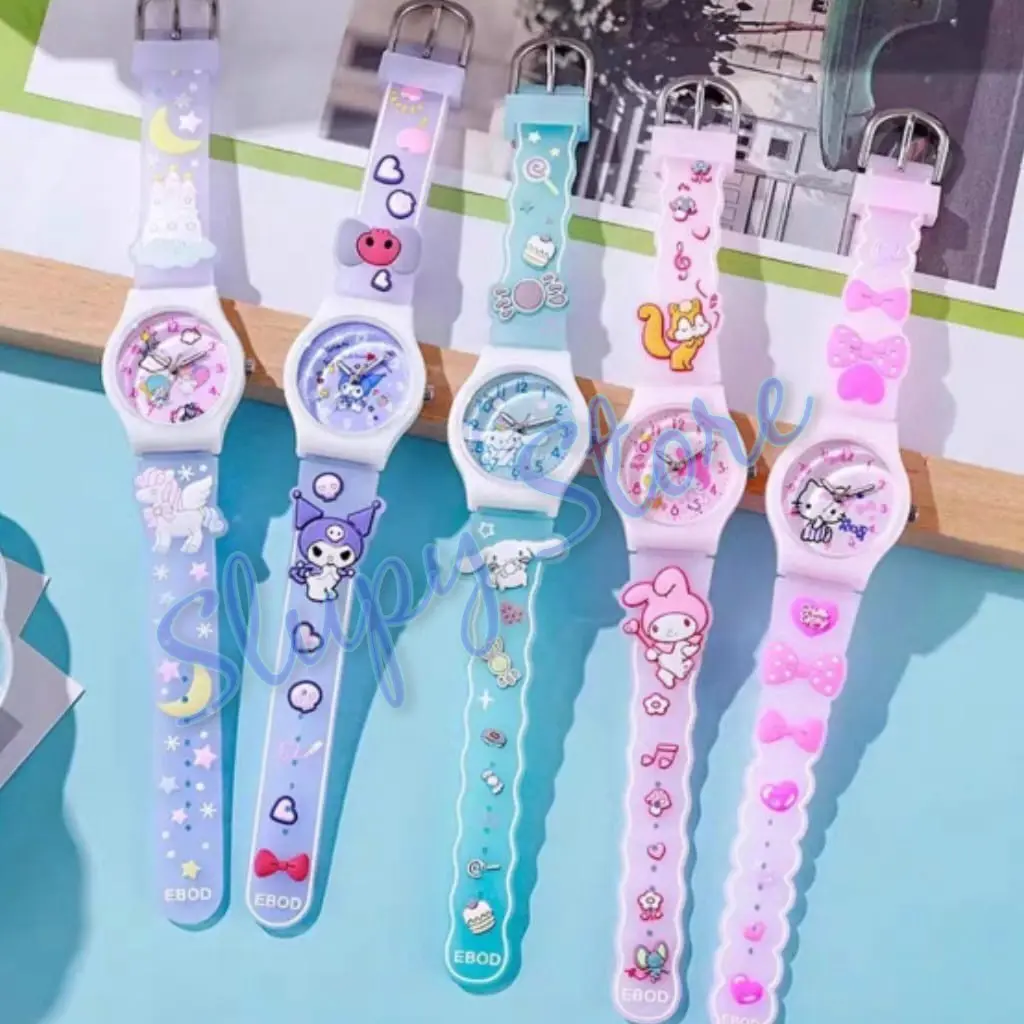 SLP Jam Tangan Anak Perempuan Kuromi My Melody Twin Stars Cinnamoroll Hello Kitty