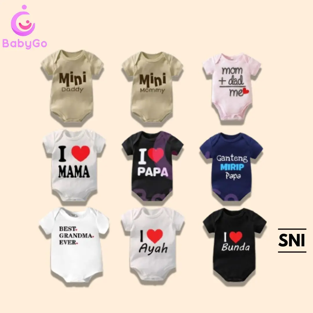 Jumper Bayi Motif FAMILY / KELUARGA / Jumper Pendek Bayi [MOTIF 4]