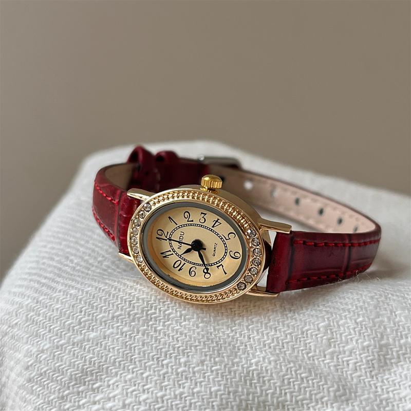 ĐỒNG HỒ NỮ DOUKOU DK5 KIỂU DÁNG VINTAGE MẶT BẦU DỤC DÂY DA MỀM CHO NÀNG CỔ TAY NHỎ TẶNG KÈM HỘP VÀ PIN Women Watch dong hotay nho