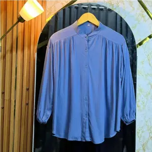 Kemeja Rayon Wanita Twill Premium Lengan Panjang kerut Adem Halus Nyaman / Atasan Wanita Bahan Rayon Premium Baju Busui Kain Lembut Kancing