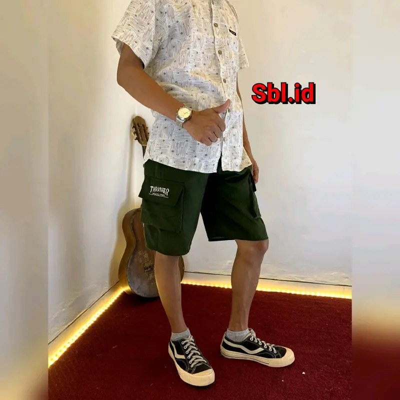 DISKON BIG SALE!!! celana pendek kargo cowok size 25-34 pinggang rib karet elastis nyaman terbaru short pendek pria santai dirumah 1