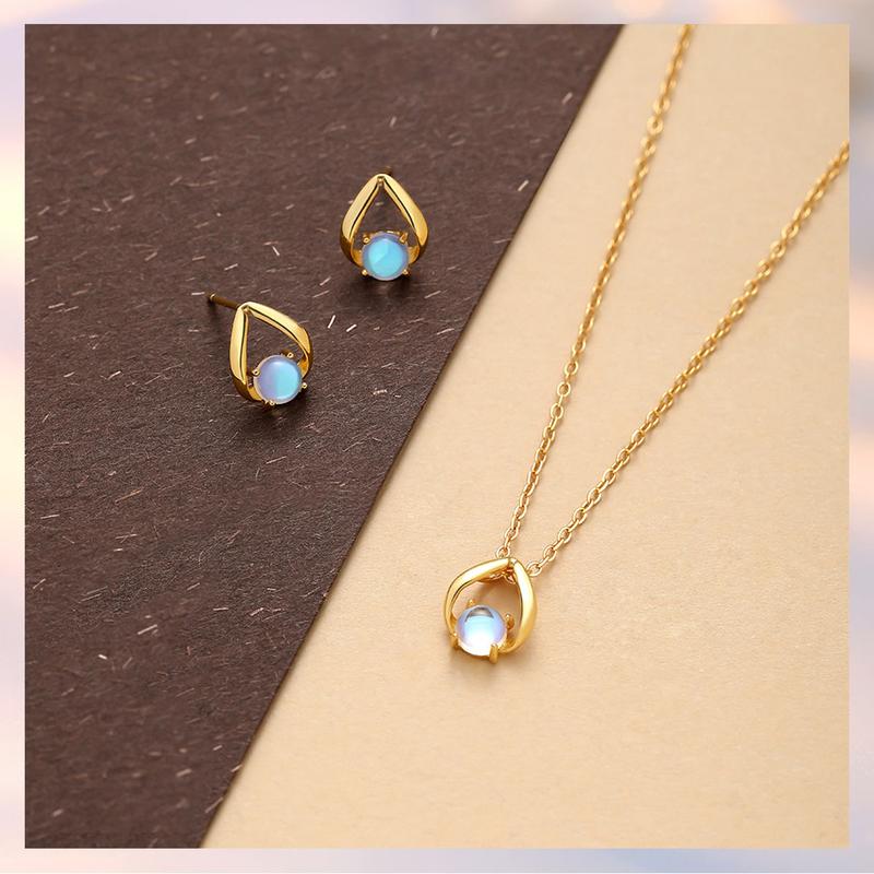 Product Introduction of Bộ Bông Tai Và Vòng Cổ, Thiết Kế Đá Sáng Bóng Bằng Bạc Sterling 925, Phong Cách Dễ Thương Và Thanh Lịch, Tinh Tế, Quà Tặng Miễn Phí, 1 Chiếc Nhẫn Trái Tim Hợp Kim, [223] 6