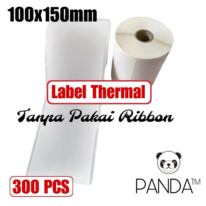 Label Sticker Barcode 100x150mm Direct Thermal 300Pcs Core 1" untuk resi pengiriman