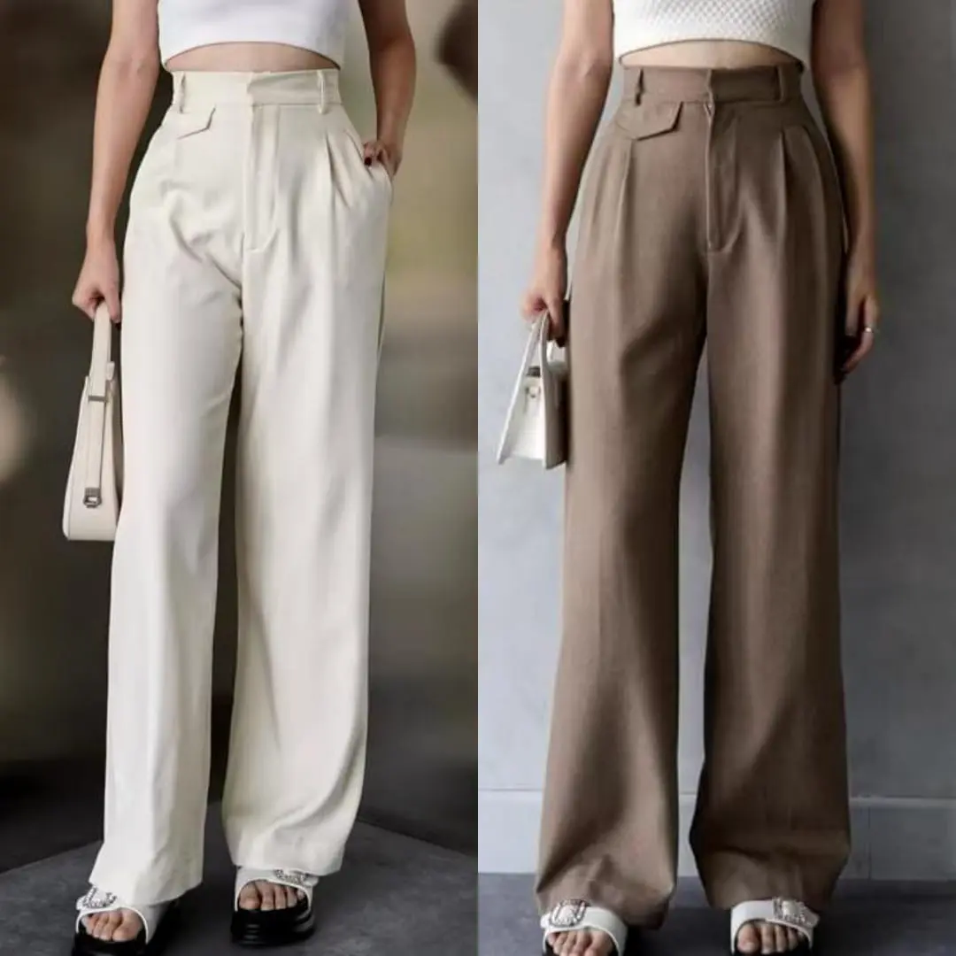 Oro Pants-Loose Pants Trouser Wanita - Celana Wanita Haigwaist kekinian Anti kusut Casual Karet Pinggang Kantor Basic
