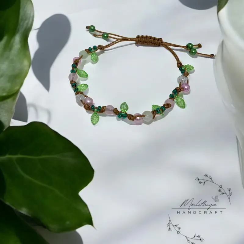 Gelang Manik-Manik Handmade Motif Daun dan Bunga untuk Gadis-Gadis - Model Bracelets 0