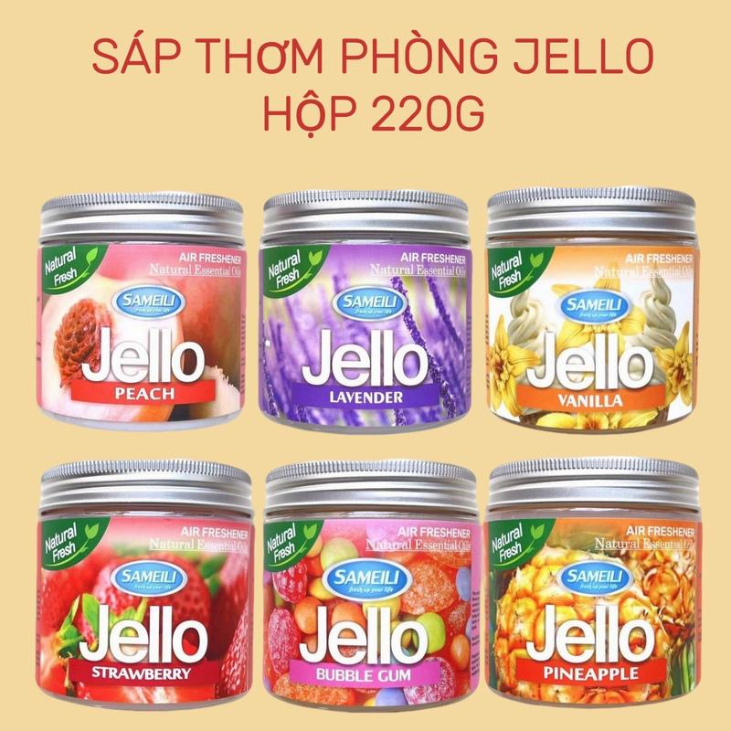 [ HP 1686 ] Jello Sáp Thơm Phòng 220g - Khử Mùi Hôi Ẩm Mốc Hiệu Quả - Hương Dứa & Lavender - Dạng Bánh Tự Nhiên - Không Cồn - Dùng Cho Xe Ô Tô & Nhà Vệ Sinh