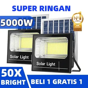 5000W Beli 1 Gratis 1 Lampu Tenaga Surya LED 5000W Solar Light IP67 Waterproof Lampu Sorot Solar Outdoor