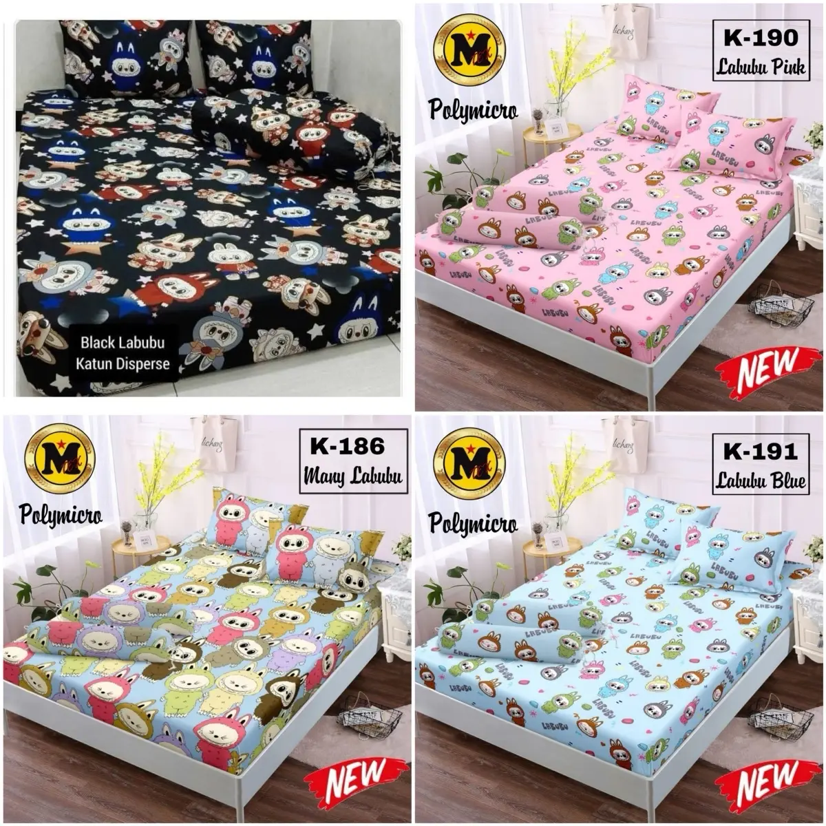 SPREI SET HOME MADE MOTIF LABUBU 200x200 180x200 160x200 140x200 120x200