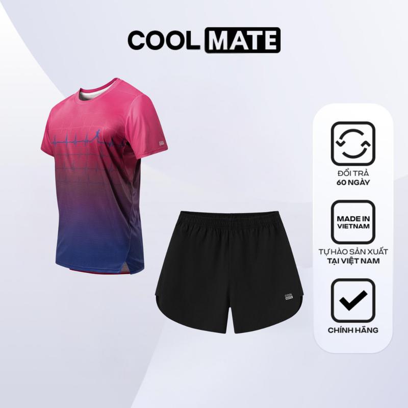 Set bộ thể thao nam Áo thun chạy bộ Graphic Dot và Quần Maxcool Thoáng Khí -…