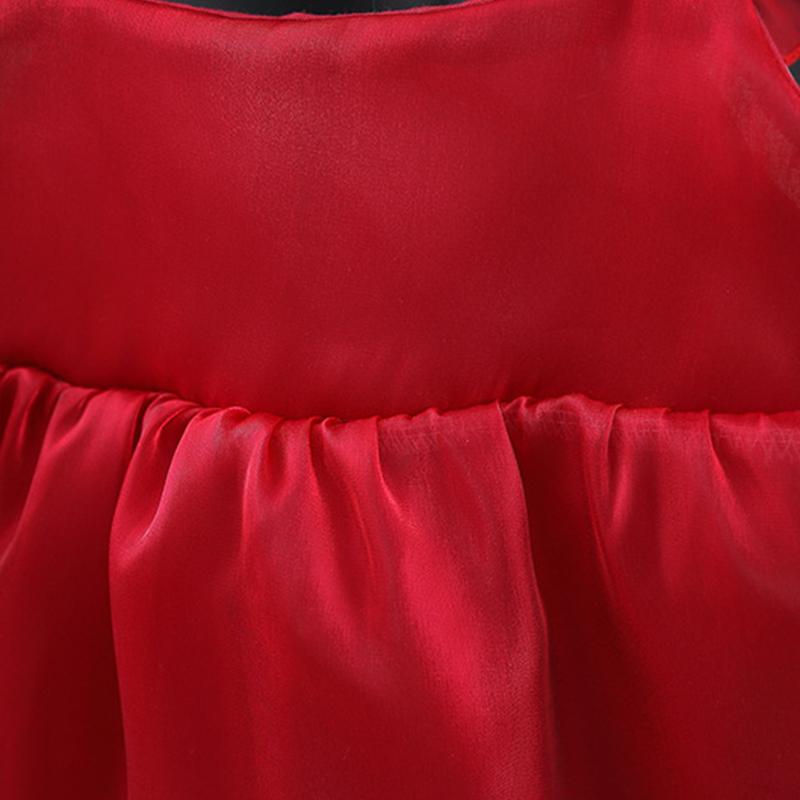 Product Introduction of Solid Color Baby Girls Summer Smooth Cool Children Clothes Sweet Korean Style Kids Bowknot Party Evening Dresses 0 To 3 Years 16