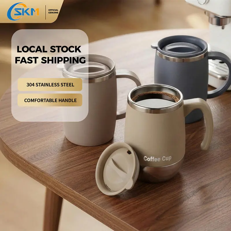 500 ml Insulated Coffee Mug, 304 stainless steel, with handle&24 hours heat  preservation Tumbler Portable Water Bottles Bottled&easy to carry  lid&sturdy and durable - TikTok Shop Philippines