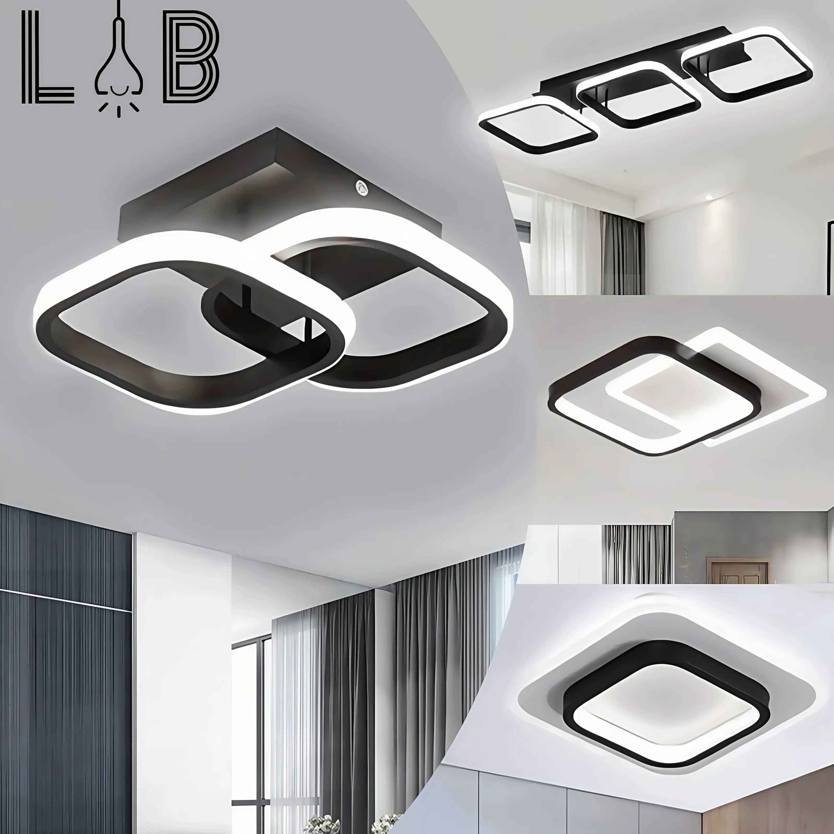 LED Lampu Langit-Langit Minimalis 3 Warna Penyesuaian Lampu plafon Perlengkapan Pencahayaan Dekoratif Untuk Kamar Tidur, Ruang Tamu Dan Ruang Makan Koridor Balkon Bar