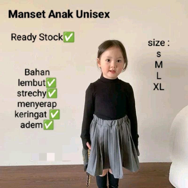 Manset Anak Kaos PAUD TK SD 2-8 Tahun S M L Inner Dress Baju Dalaman Kids Cewek Cowok Laki Spandek Premium adem Lembut Nyerap Keringat 3