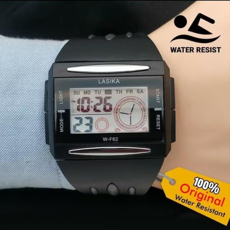 100 % Original Jam Tangan Lasika Bentuk / Body Kotak Anti Air watchh { dapat box , baterai cadangan + gelang } 0