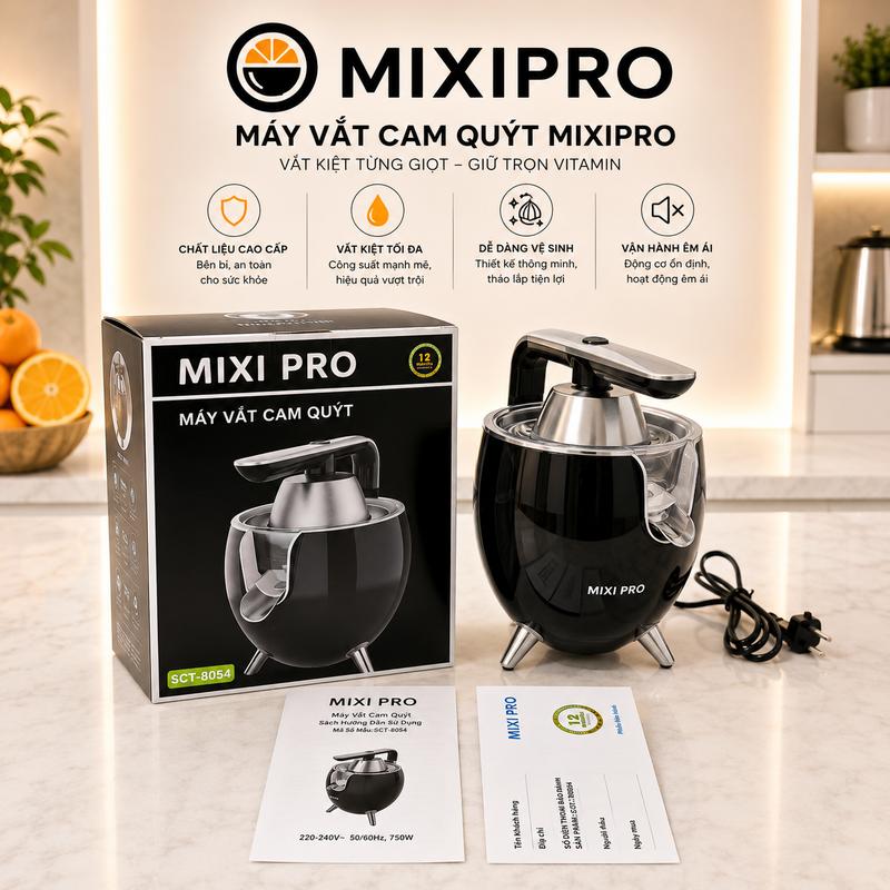 Máy Vắt Cam Cam Siêu Tốc MixiPro 750W – Vắt Cam Đa Năng Cho Quán & Nhà, Không Lo Kẹt Cam