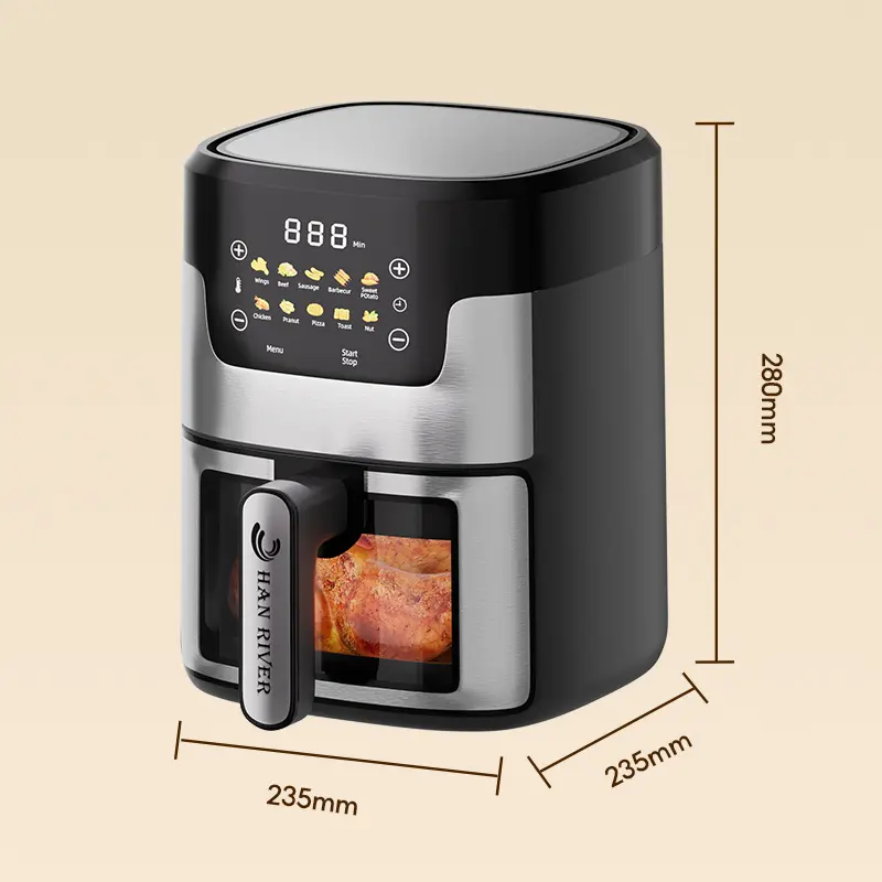 （cod）HAN RIVER Air Fryer 650W Touch Screen Digital kapasitas besar 8L Penggoreng Makanan Serbaguna 8