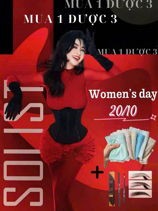 [ Mua 1 được 3 ] GEN NỊT ĐỊNH HÌNH CO GIÃN 2 MÀU REN MỎNG MÁT Women latex gen bung ÁO Sen Đen Hoa Sen đai  nịt  bụng