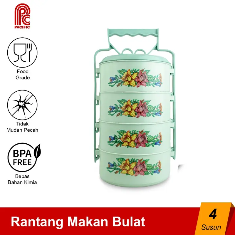 Rantang Plastik Atau Rantang Bulat , Rantang Nasi Susun 4 Moca Pacific 1