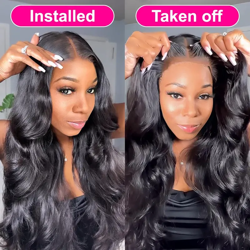 Wear Easy Go Glueless Wig Human Hair Body Wave 6x4 5x5 9x6 7x5 Lace Closure Glueless Wig Human Hair Ready To Wear Pre Cut Pre plucked Hairline 5