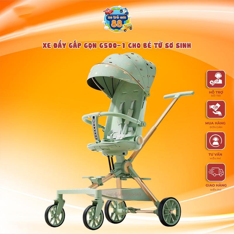  Xe Đẩy Gấp Gọn G500-1 Cho Bé Từ Sơ Sinh Có LÒ XO Giảm Sóc hợp kim nhôm đen cao cấp xe đẩy  chilux xe đẩy  tomorrow sky xe  đẩy xe đẩy  able xe  đẩy vinng q7 xe  đẩy 