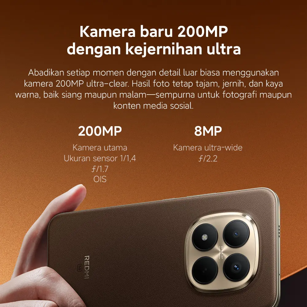 Xiaomi Redmi Note 15 Pro+ 5G (8/256 GB) (12/512 GB) | Baterai 6500mAh dengan HyperCharge 100W | Corning Gorilla Glass Victus 2 | IP69K Ketahanan debu dan air | Kamera baru 200MP dengan kejernihan ultra | Layar AMOLED CrystalRes 6,83" 1.5K[Xiaomi Official]