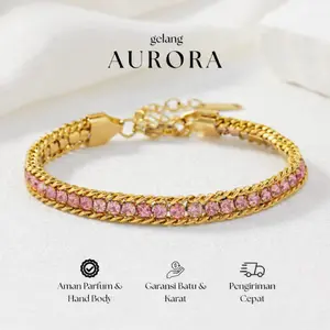 [BEST SELLER] Lumina Jewels - Gelang AURORA Kristal Pelangi Anti Karat – Stainless Steel Elegan