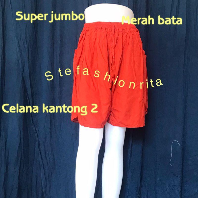 Celana Bali/ celana kantong jumbo xxl Santai Rayon Pendek 4