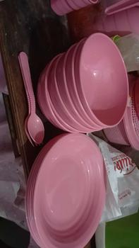 Product Review of SET MANGKOK DAN PIRING JUMBO (PIRING 6 , MANGKOK 6 ) Plastik buah Hijau Pink Kitchenware Ungu from J**0 0
