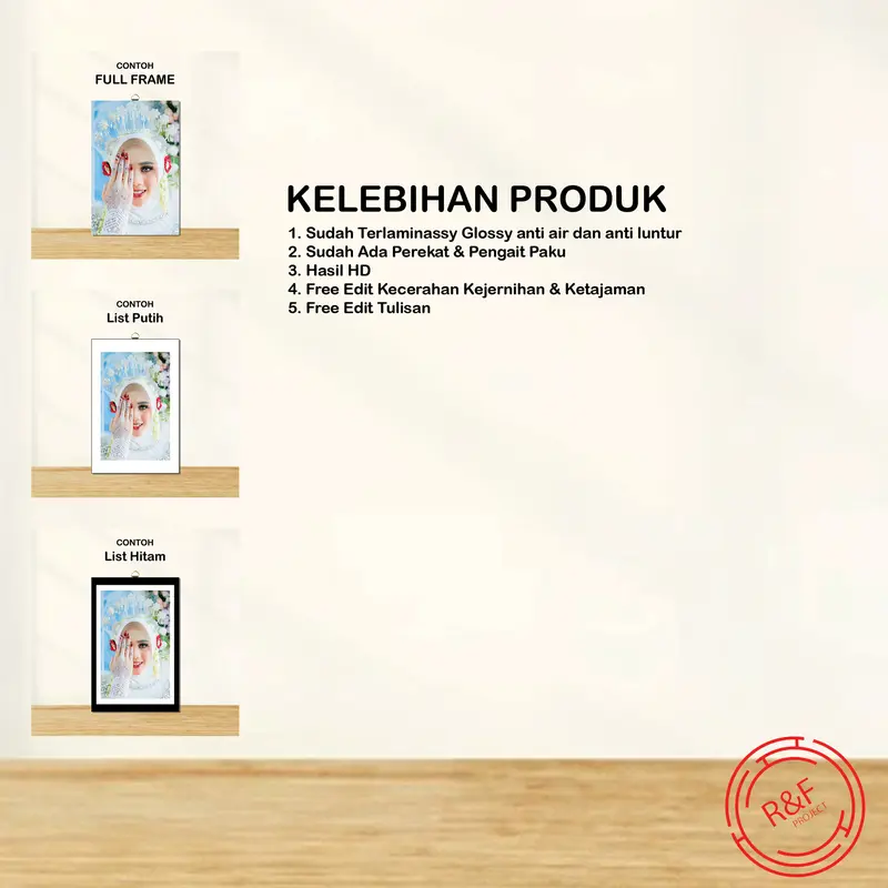 Cetak Foto 12R Bingkai MDF Ukuran 30x40 Dapat 2PCS Rectangle Dinding Minimalist 2