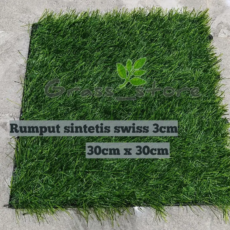 Rumput sintetis swiss 3cm 30x30cm /rumput sintetis murah /rumput plastik /karpet rumput sintetis 0