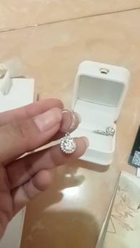 Product Review of 【003Harga telah dibanting, segera di CO】Chard Wake Anting princess round Anting wanita elegan high quality cantik elegan anti Zirconia 1 Carat Sertifikat GRA Kotak Indah   CWE002 from y**a 1