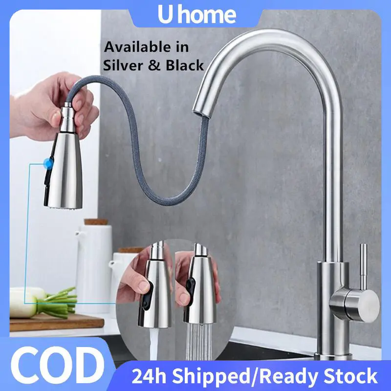 【Siap Stok COD】Sink Tarik Keran Cuci Piring Fleksibel Stainless Faucet Sprayer kran  Kitchen sink kran air cuci piring 0