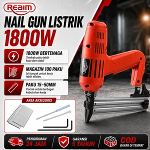 REAIM Electric Nailer F30 Mesin Paku Tembak Listrik 1800W Stapler Tembak Listrik 15-50mm Alat Paku Tembak Elektrik Mesin Nailer F30 Paku Tembak Listrik