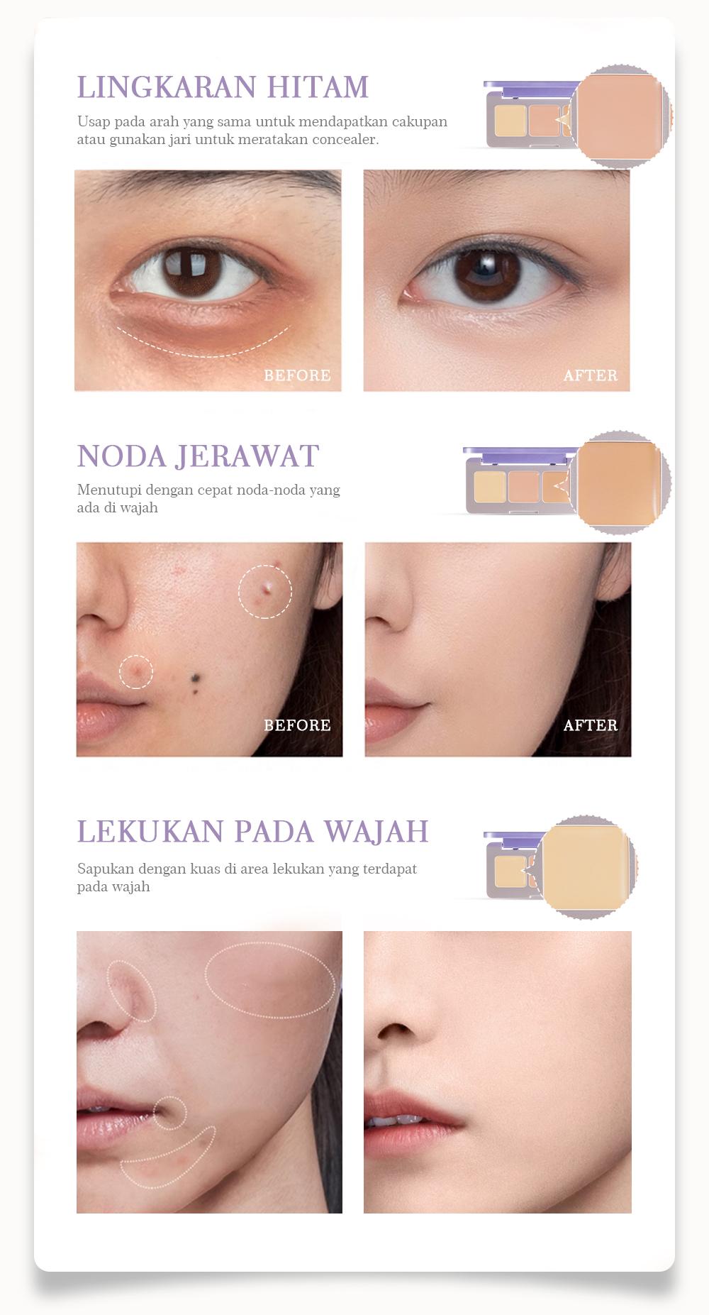 Urracx Concealer Palette Highlighter Contour 3 Warna--Concealer Urracx Concealer Palette Highlighter Contour 3 Warna--Concealer