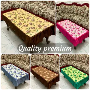 Taplak Meja Premium Motif Tulip Flower Best Seller/Taplak Meja Premium