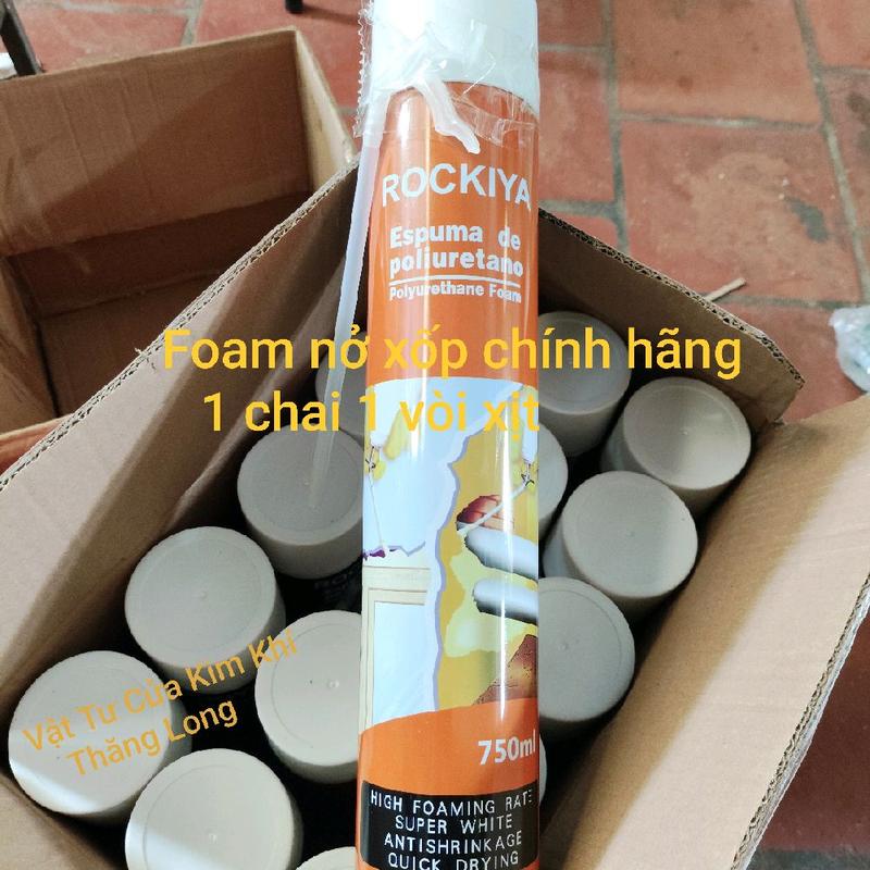 keo bọt nở xốp keo foam chống cháy 1 chai 750ML chính hãng kèm theo 1 vòi xịt