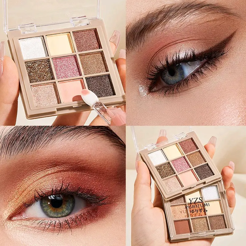 YZS Eyeshadow Pallete 9 Warna Eyeshadow Shimmer Perona Mata Matte Tahan Air 2