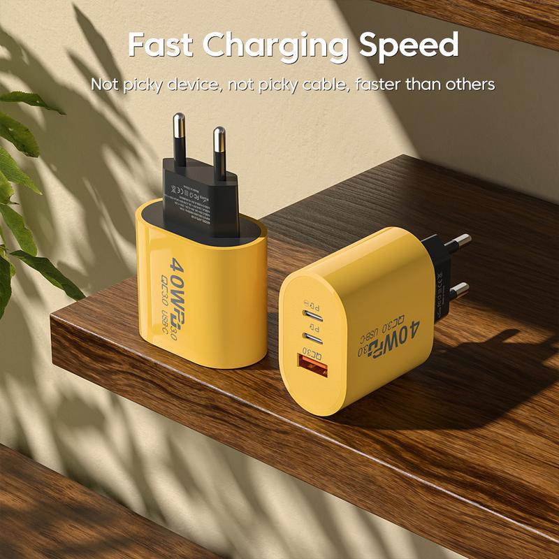 Bộ sạc USB C, Bộ sạc PD 40W, Sạc nhanh, Bộ sạc loại C, Sạc nhanh 3.0, Bộ Chuyển Đổi bộ sạc điện thoại, Tương thích với iPhone, Xiaomi, Samsung, Huawei, Oppo, Điện thoại Vivo Phụ Kiện 0