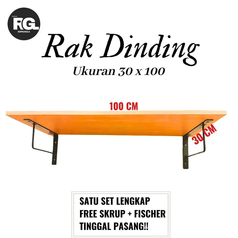 Rak dinding / Rak ambalan / ukuran besar Lebar 30 cm Panjang 80 s/d 120 cm 2