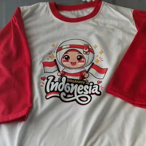 setelan merah putih celana panjang 17 Agustusan anak anak perempuan 3-10 tahun