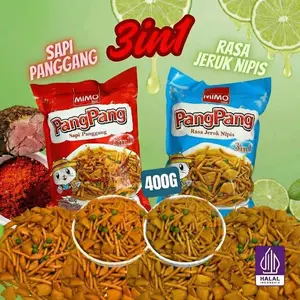 COD HALAL MIMO PangPang 3in1 Snack Campur 400g HALAL COD Rasa Sapi Panggang & Lime Segar Tidak Enek Camilan Keluarga Renyah Enak Snack Viral Promo Murah