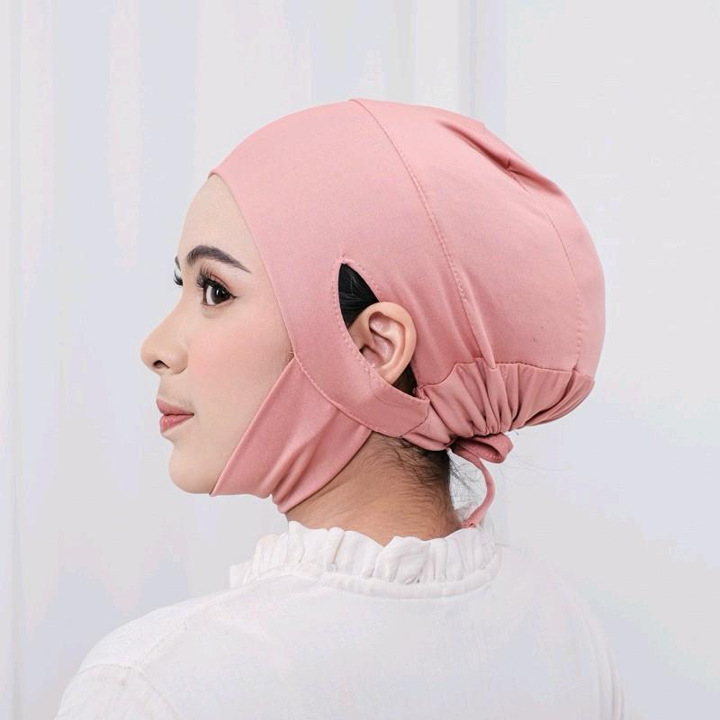 PUSSAT Ciput Dagu Lubang Telinga Anti Budeg Jersey Premium Inner Dagu Dubai Bolong Bagian Kuping Jahit Rapi Dalaman Kerudung Hijab Syar'i 0