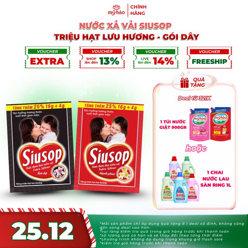  Nước Xả Vải SiuSop Mỹ Hảo Triệu Hạt Lưu Hương - 20g x 120 gói  20g x 160 gói 