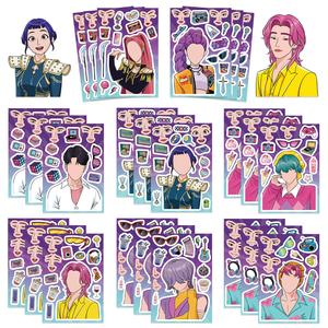 8 piezas de calcomanías del Equipo de Caza de Brujas de Kpop, Rellenos para calcetines de Navidad para niños, Manualidades navideñas hazlo tú mismo, Decoraciones navideñas, Recuerdos de fiesta