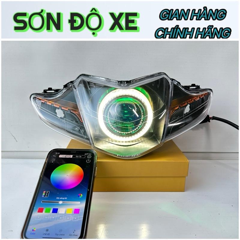 Pha Đèn Wave Rsx 110  - Wave S110 Độ Sẵn Bi Cầu E11+ Mẫu Mới 2025 Công Xuất 70W Có Trợ Pha  - Mắt Quỷ Đổi Màu + Vòng 3D trắng Lắp Đặt Dễ Dàng ( Bảo Hành 24 Tháng ) Đèn Pha