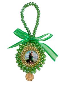 Protección de San Judas Tadeo y Virgen María, Joyería Católica Hecha a Mano, Adorno Colgante para Auto, Accesorio de Decoración para el Hogar