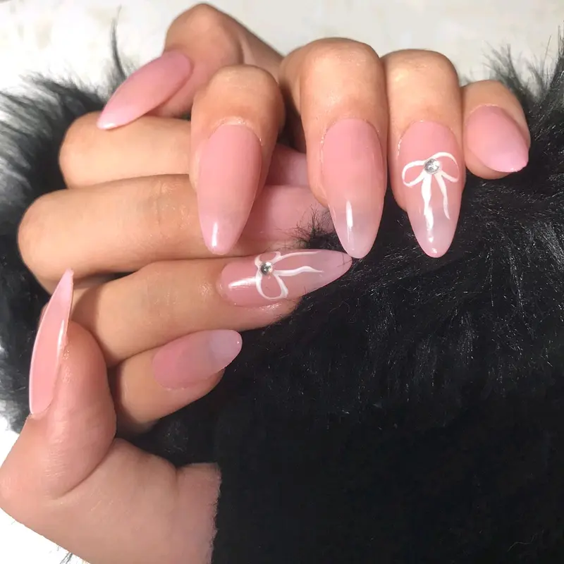 Press On Nail +Natural Colour +Praktis + Tinggal tempel +kuku cantik + Nude Pink 2