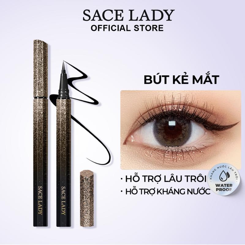 [COD] Bút Kẻ Mắt SACE LADY Màu Đen Lâu Trôi Sắc Nét Không Lem Không Thấm Nước Lâu Trôi 1.2ml