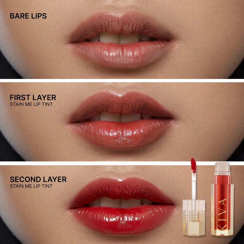 KIVA Stain Me Lip tint - Plumping Effect Glossy All day Stain Long-Lasting Superstay Lip Stain Melembabkan Bibir 4 Warna 5ml BPOM Kosmetik 3