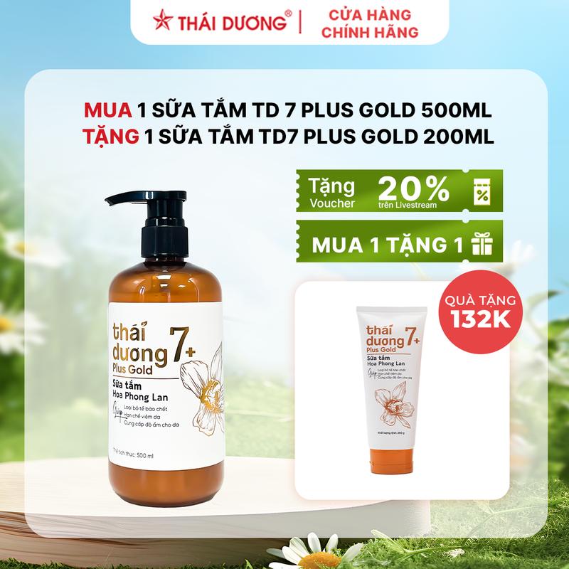   K-Sale   01 Sữa tắm Thái Dương 7plus  chai 500ml Hoa phong lan  tặng 01 Sữa tắm Thái Dương 7plus  chai 200ml Hoa phong lan  